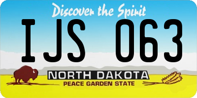 ND license plate IJS063