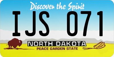 ND license plate IJS071