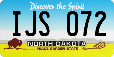 ND license plate IJS072