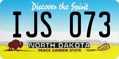 ND license plate IJS073