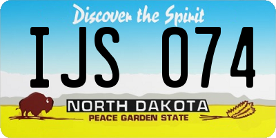 ND license plate IJS074