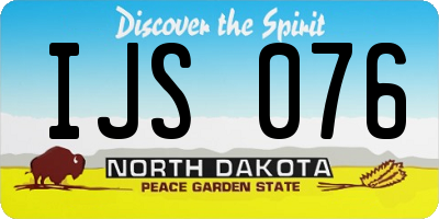 ND license plate IJS076