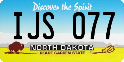 ND license plate IJS077