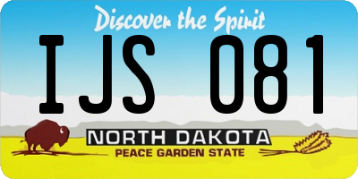 ND license plate IJS081