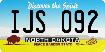 ND license plate IJS092
