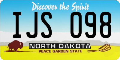 ND license plate IJS098