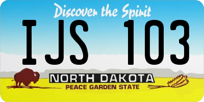 ND license plate IJS103