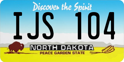 ND license plate IJS104