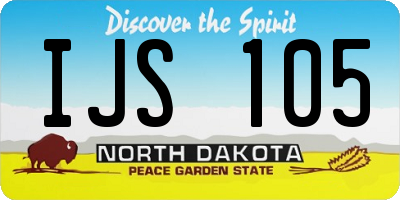 ND license plate IJS105