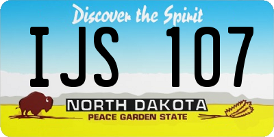 ND license plate IJS107