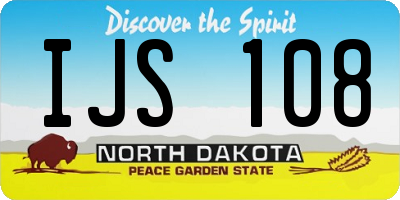 ND license plate IJS108