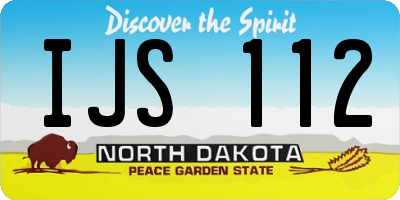 ND license plate IJS112