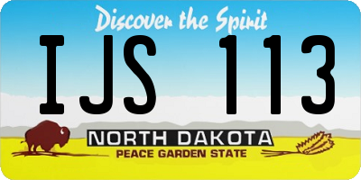 ND license plate IJS113