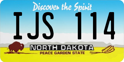 ND license plate IJS114