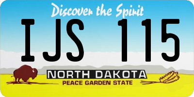 ND license plate IJS115