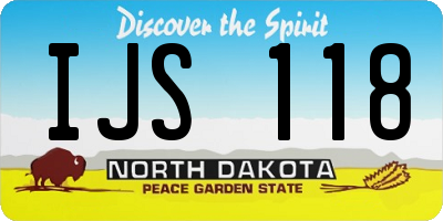 ND license plate IJS118