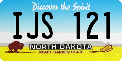 ND license plate IJS121