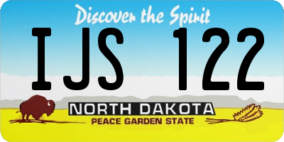 ND license plate IJS122