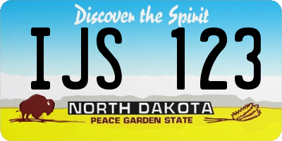 ND license plate IJS123