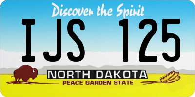ND license plate IJS125