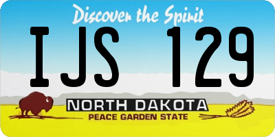 ND license plate IJS129