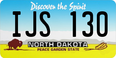 ND license plate IJS130