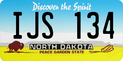 ND license plate IJS134