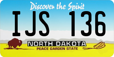 ND license plate IJS136