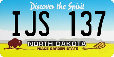 ND license plate IJS137