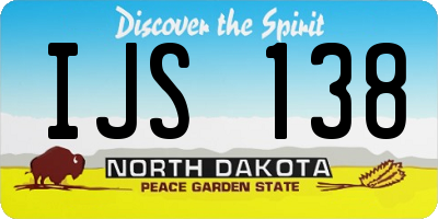 ND license plate IJS138