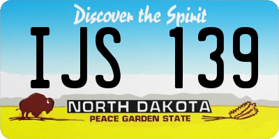 ND license plate IJS139