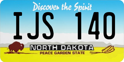 ND license plate IJS140