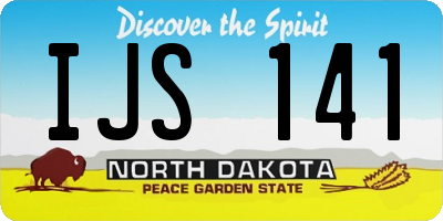 ND license plate IJS141