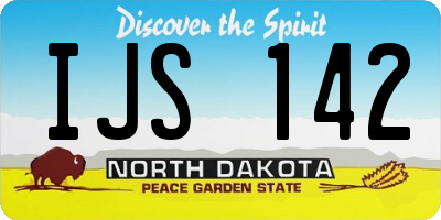 ND license plate IJS142