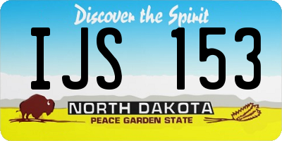 ND license plate IJS153
