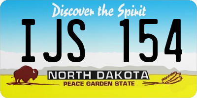 ND license plate IJS154