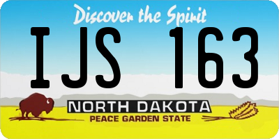 ND license plate IJS163
