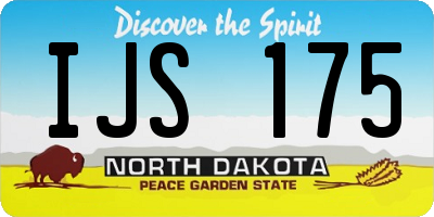 ND license plate IJS175