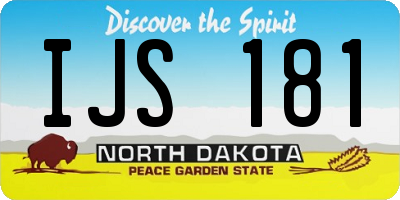 ND license plate IJS181