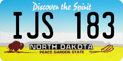 ND license plate IJS183