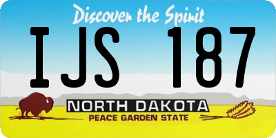 ND license plate IJS187