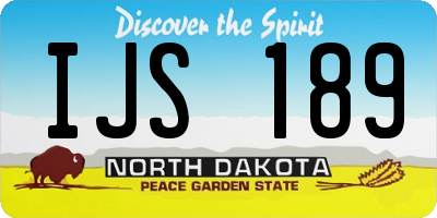ND license plate IJS189