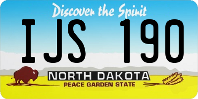 ND license plate IJS190