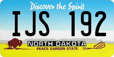 ND license plate IJS192