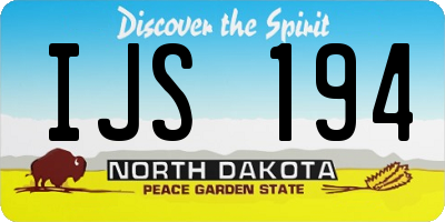 ND license plate IJS194