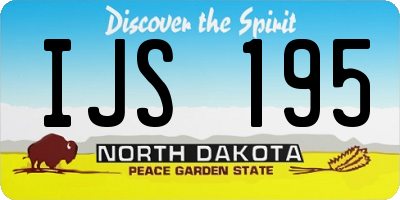 ND license plate IJS195