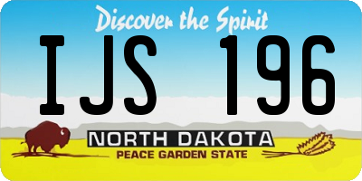 ND license plate IJS196