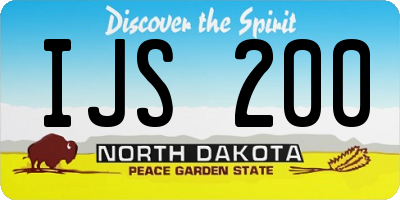 ND license plate IJS200