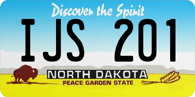 ND license plate IJS201