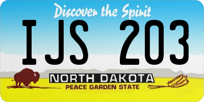 ND license plate IJS203